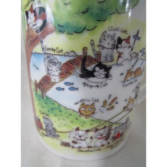 Akemi Takagi Fourteen Cats Cartoon Cat World Small Mug Japan EUC - Picture 4 of 16